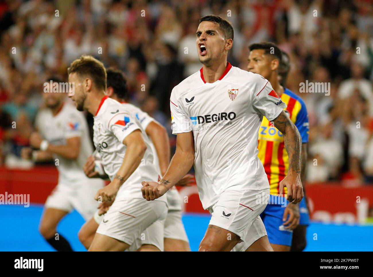 Spanisches Fußballspiel La Liga Sevilla gegen Valencia im Stadion Ramon ...