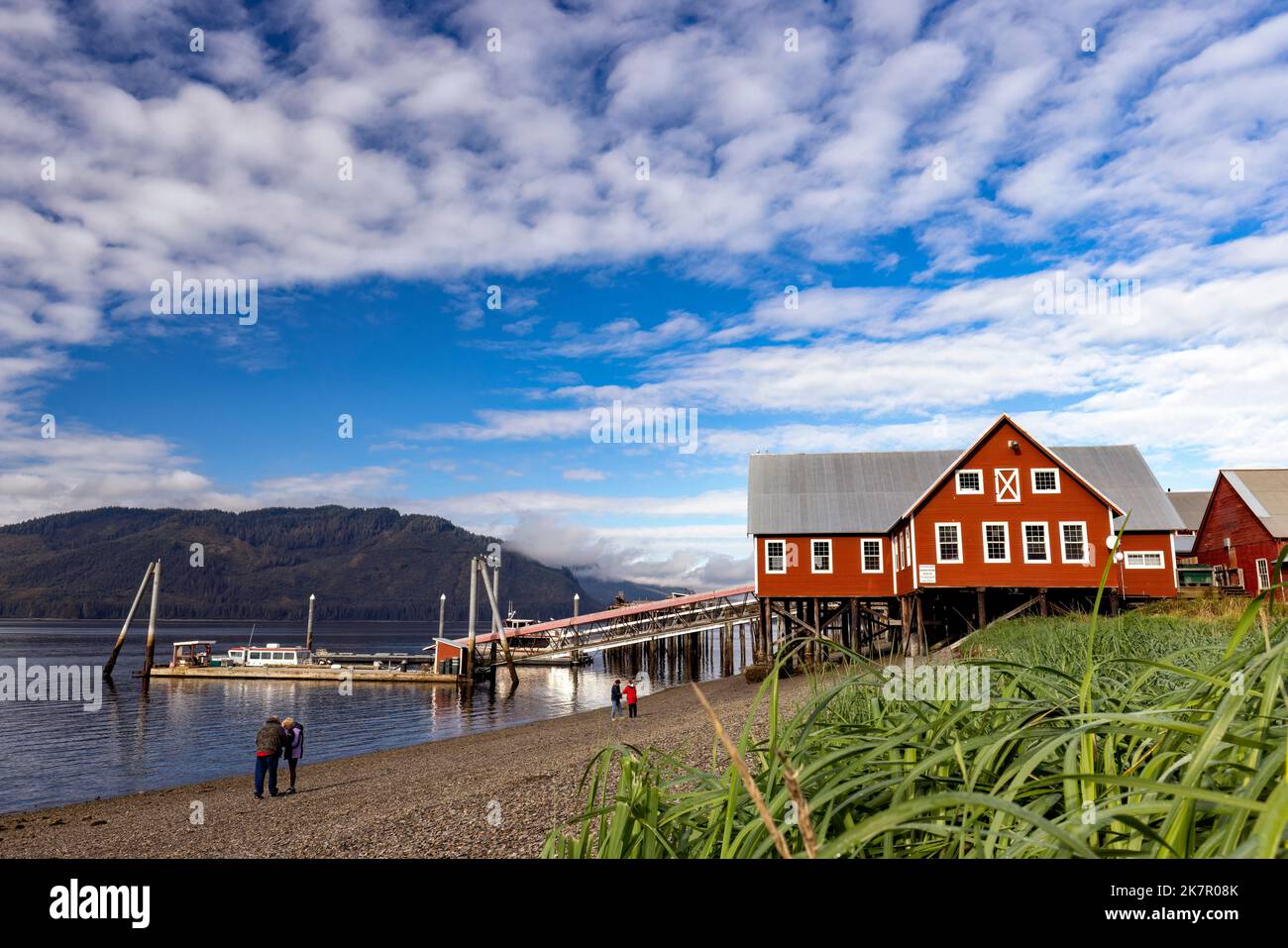 Historisches Cannery am Icy Strait Point (jetzt Museum, Geschäfte und Kochhaus.) - Hoonah, Alaska, USA Stockfoto