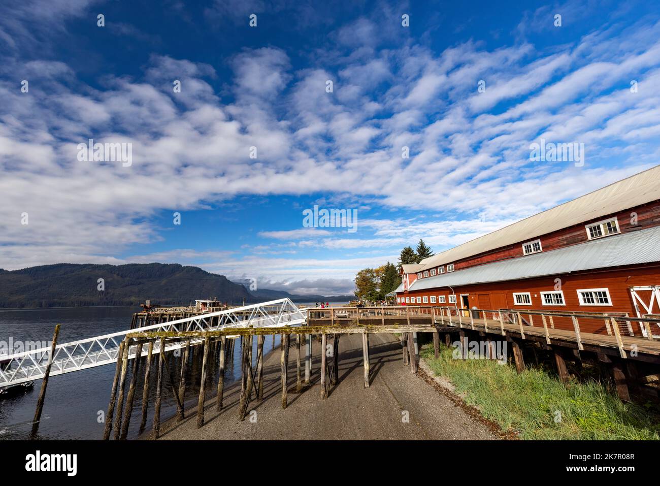 Historisches Cannery am Icy Strait Point (jetzt Museum, Geschäfte und Kochhaus.) - Hoonah, Alaska, USA Stockfoto