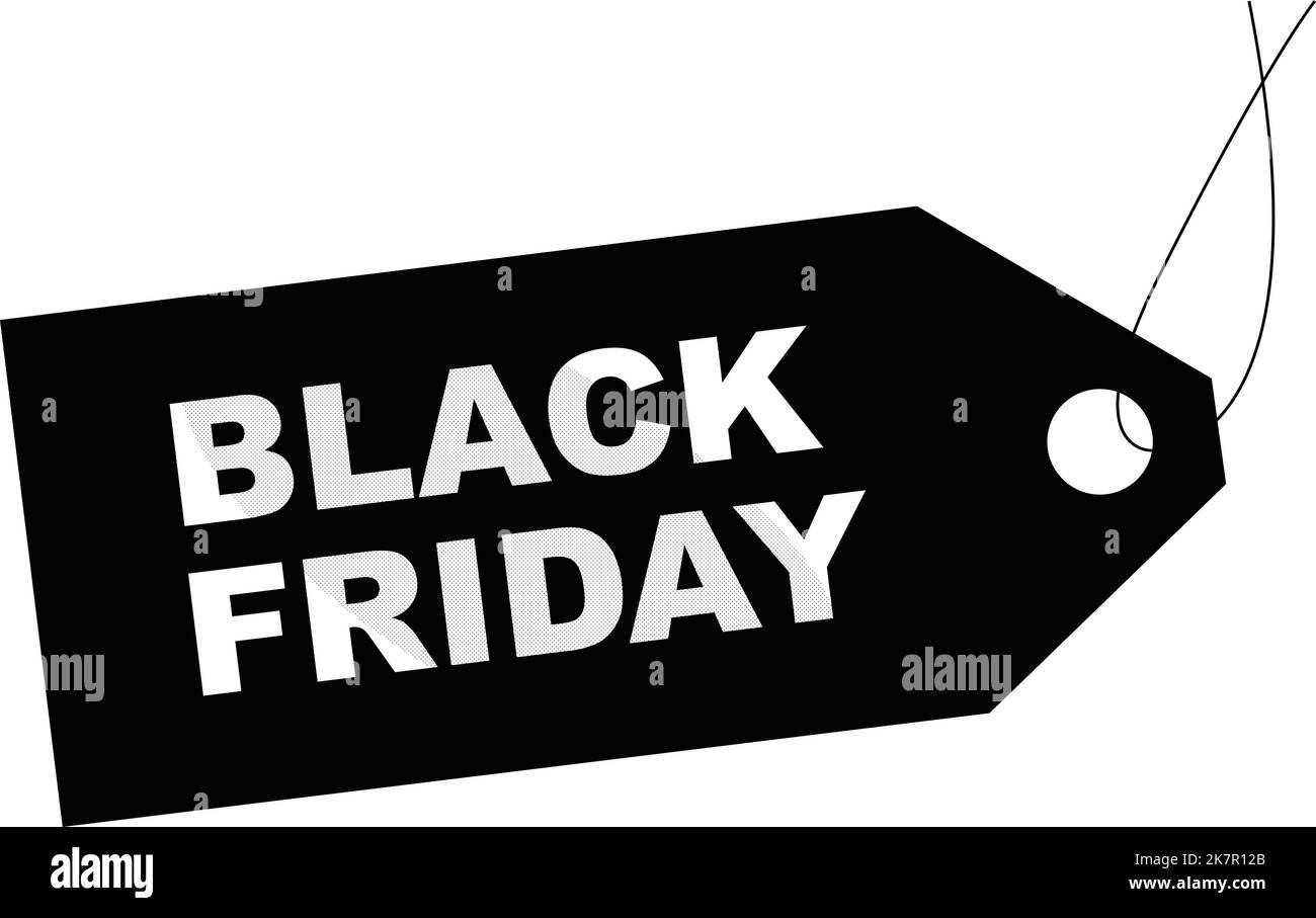 Black Friday Sale Vektor-Design. Black Friday Rabattcoupons 50% Rabatt Verkaufsangebot Poster Banner Etiketten Aufkleber für Marketing und Werbung. Stock Vektor