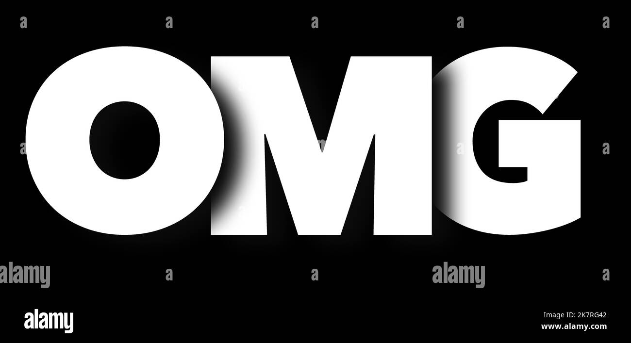 Zu Ihrer Information handelt es sich um eine grafische 3-d-Illustration über Akronyme und Initialismen, die bei der SMS auf dem Telefon verwendet werden. Dieses hier ist OMG. Stockfoto