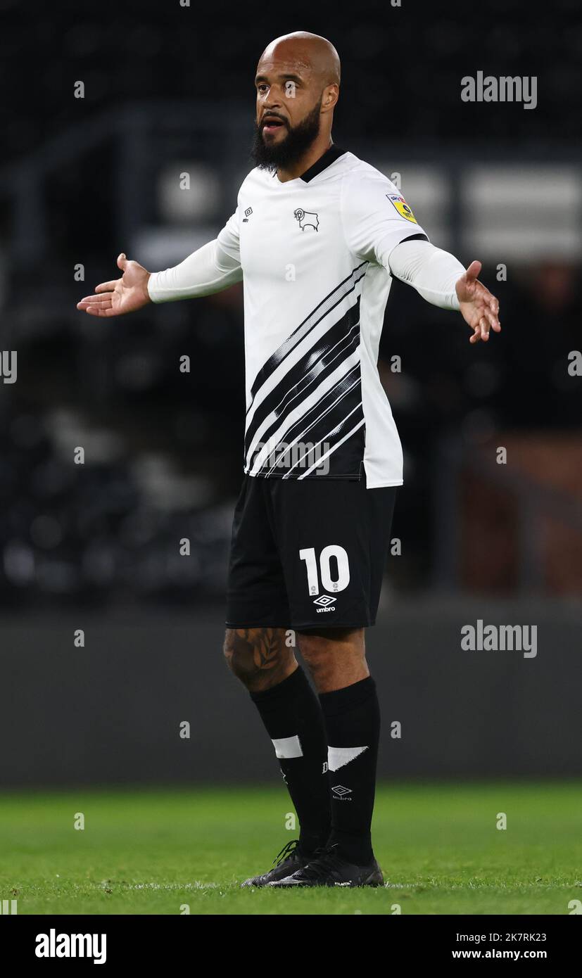 Derby, England, 18.. Oktober 2022. David McGoldrick von Derby County während des Papa Johns Trophy-Spiels im Pride Park Stadium, Derby. Bildnachweis sollte lauten: Darren Staples / Sportimage Stockfoto