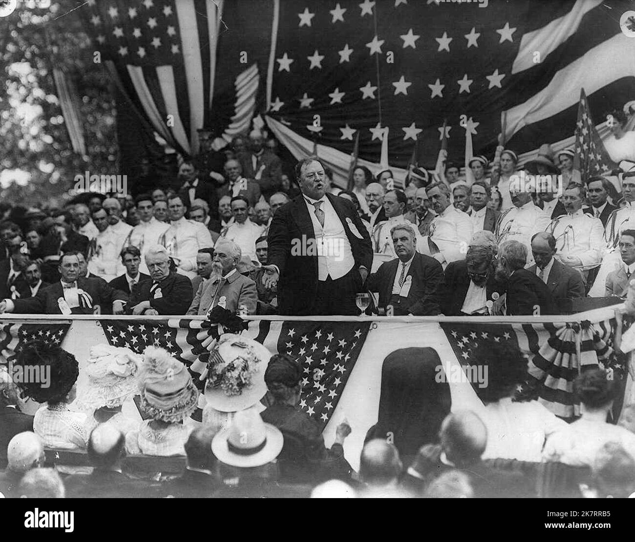 Präsident Taft spricht im Manassas Court House-1911 Stockfoto