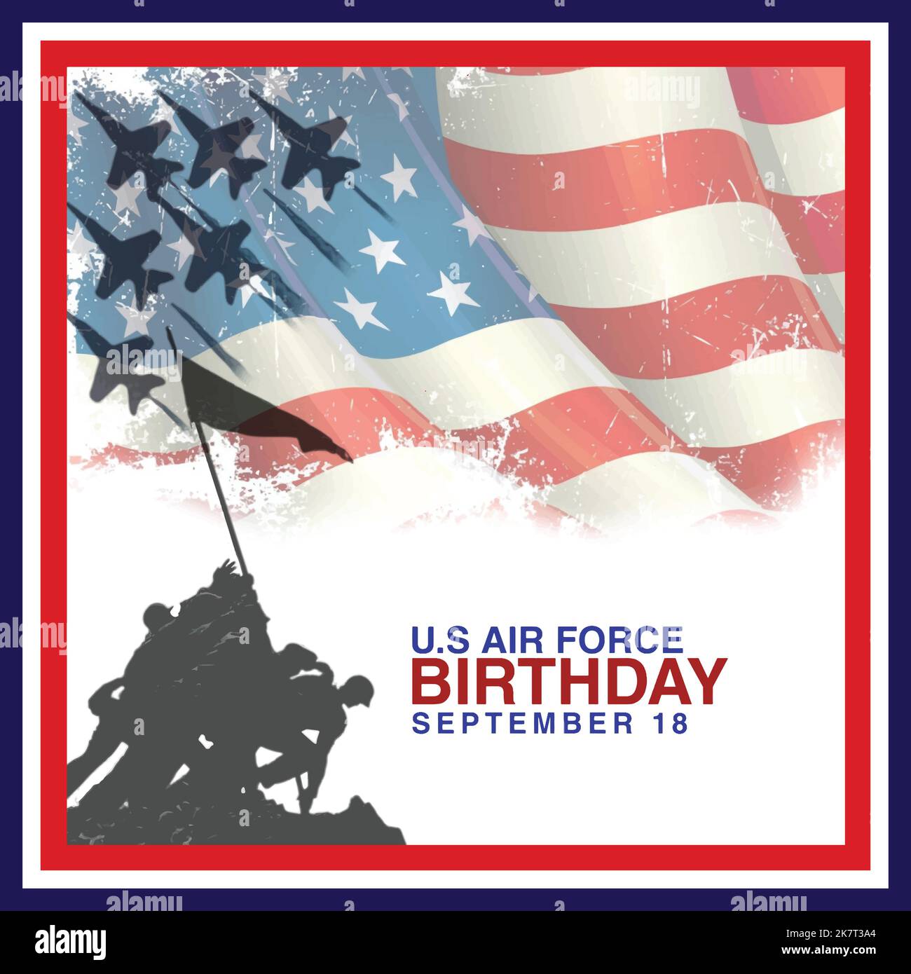 u s Luftkraftgeburtstag Vektorgrafik Stock Vektor