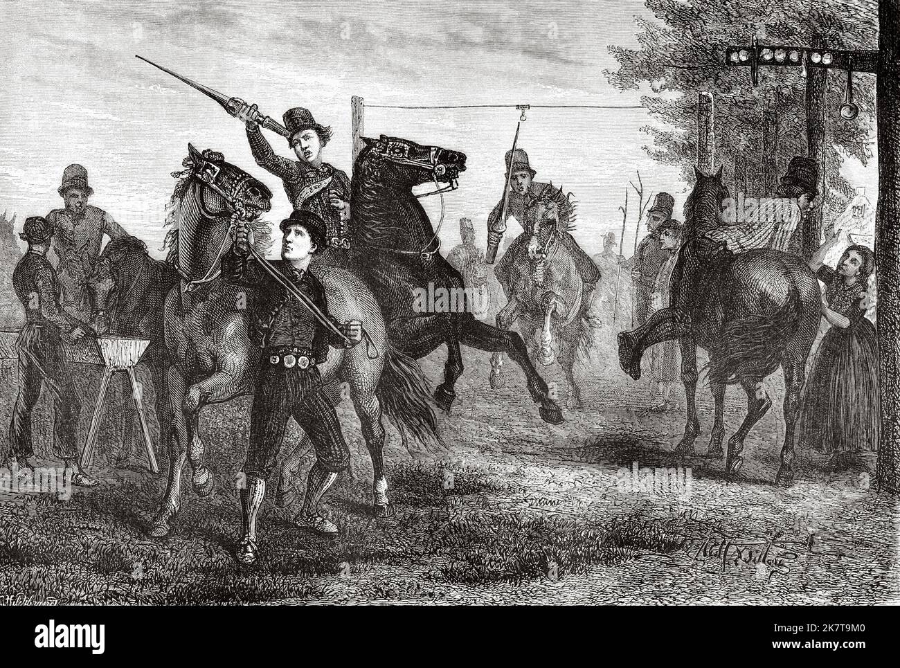 Ringrennen in Seeland. Niederlande, Europa. Ausflug nach Zeeland mit Charles De Coster 1873 Stockfoto