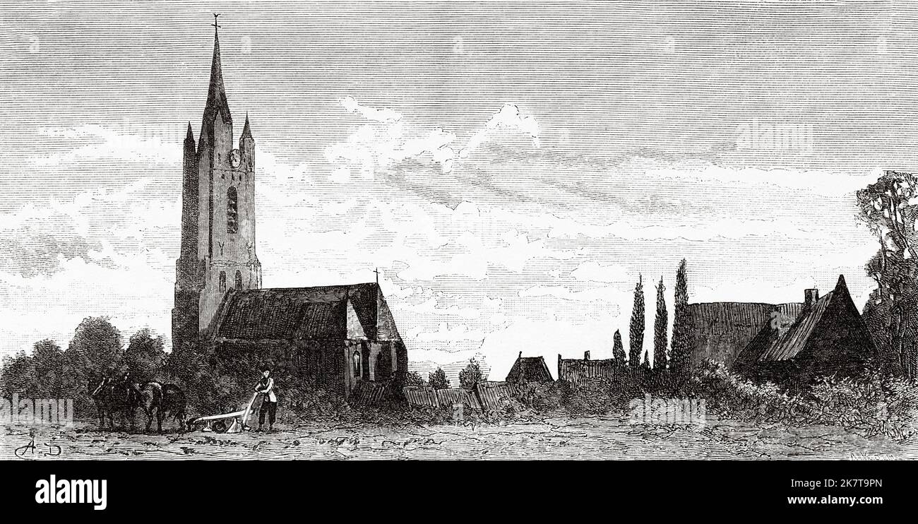 Ansicht von Kapelle, Zuid-Beveland, Niederlande, Europa. Ausflug nach Zeeland mit Charles De Coster 1873 Stockfoto