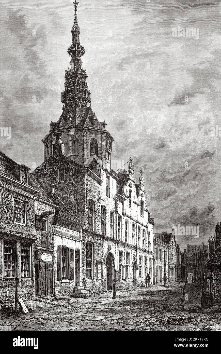 Rathaus in Zierikzee, Niederlande, Europa. Ausflug nach Zeeland mit Charles De Coster 1873 Stockfoto