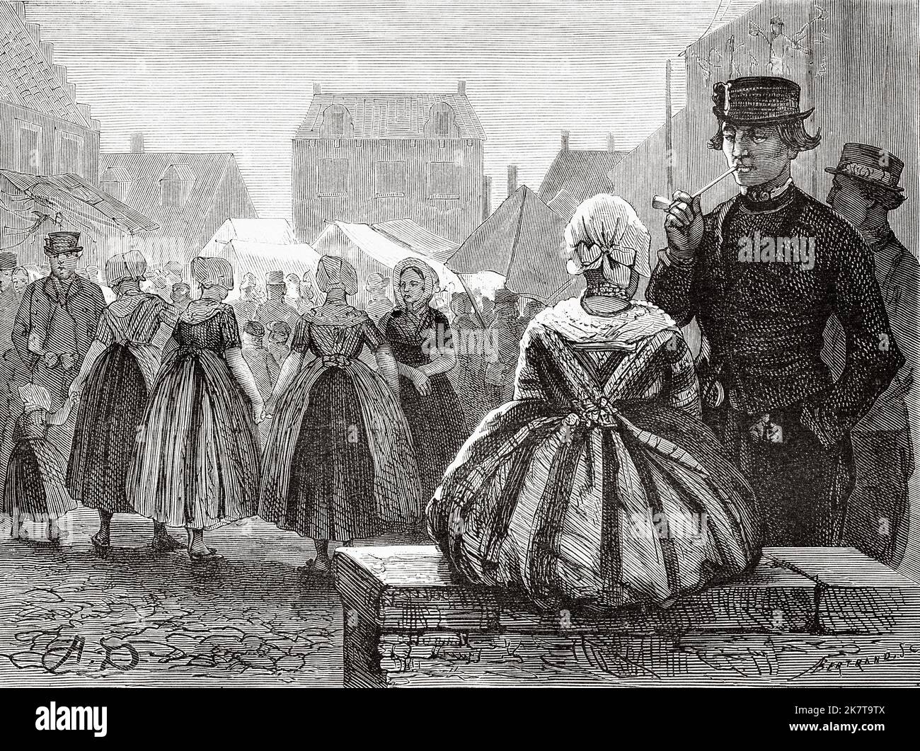 Die Axel Messe, Niederländisches Flandern. Niederlande, Europa. Ausflug nach Zeeland mit Charles De Coster 1873 Stockfoto
