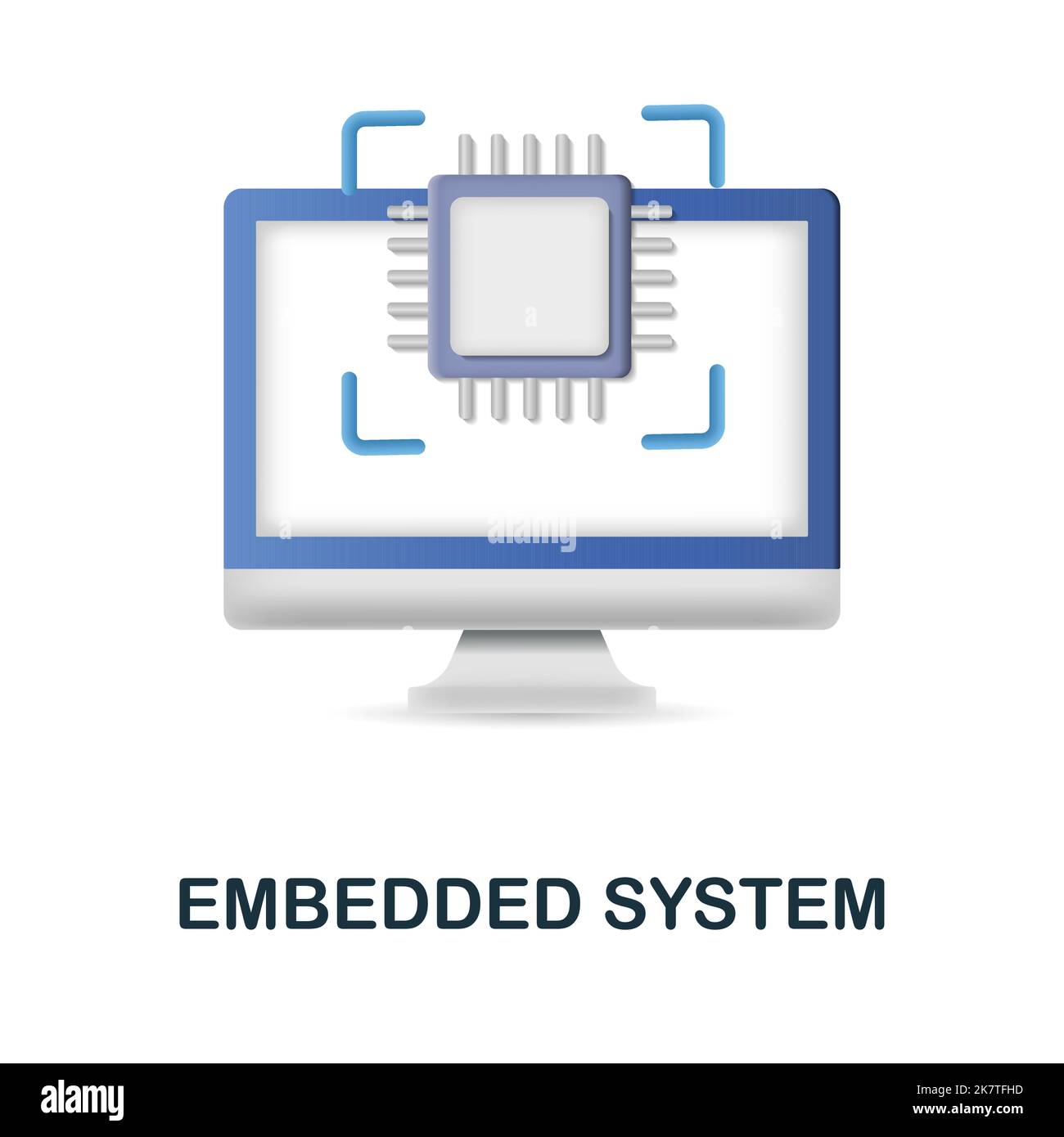Symbol für eingebettetes System. 3D Illustration aus der Digitalisierungs-Sammlung. Creative Embedded System 3D Symbol für Webdesign, Vorlagen, Infografiken und Stock Vektor