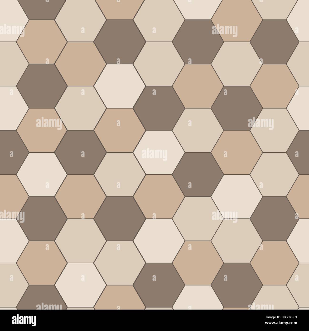 Keramische Fliesen hexagonal Wand oder Boden Dekoration, beige Mosaik Ziegel nahtlose Muster für Hintergrund. Vektorgrafik Stock Vektor
