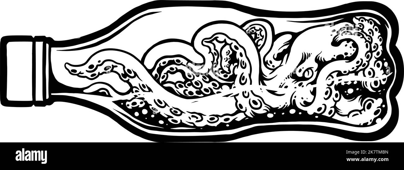 Octopus ist nicht kostenlos Silhouette Grafik-Vektor-Illustrationen für Ihre Arbeit Logo, Merchandise-T-Shirt, Aufkleber und Label-Designs, Poster, Grußkarte Stock Vektor