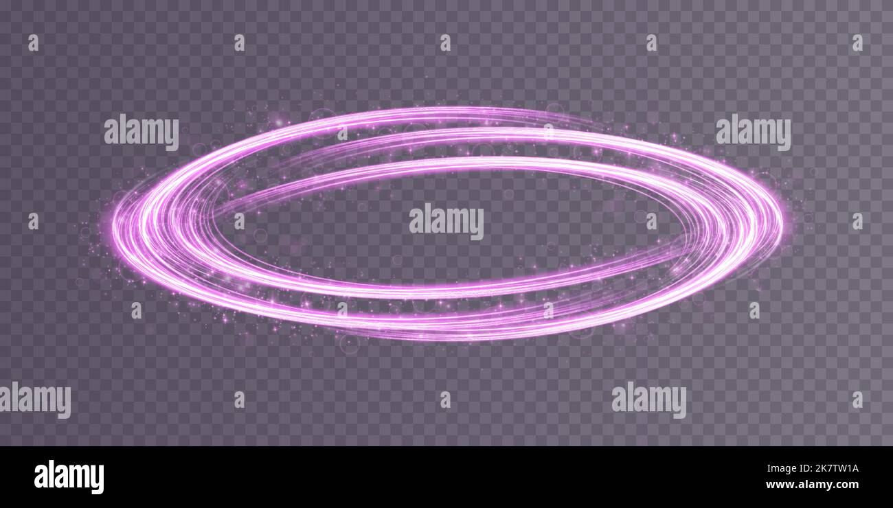 Abstrakte leichte Bewegungslinien und Geschwindigkeit mit violetter Farbe funkelt. Heller, täglich leuchtender Effekt. Halbrunde Welle, leichter Kurvenverlauf, Auto Stock Vektor