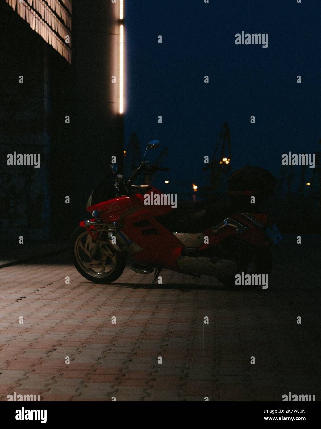 Roten Motorrad Stockfoto