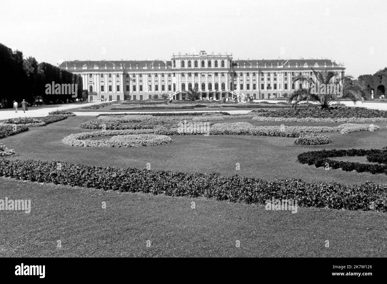 Schloss Schönbrunn in Wien, um 1962. Schloss Schönbrunn in Wien, um 1962. Stockfoto