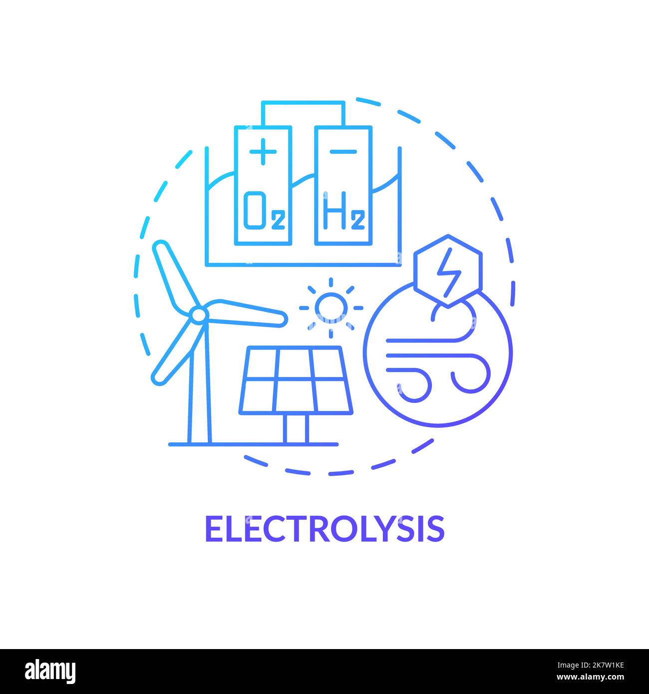 Symbol für blaues Elektrolyse-Gradientenkonzept Stock Vektor