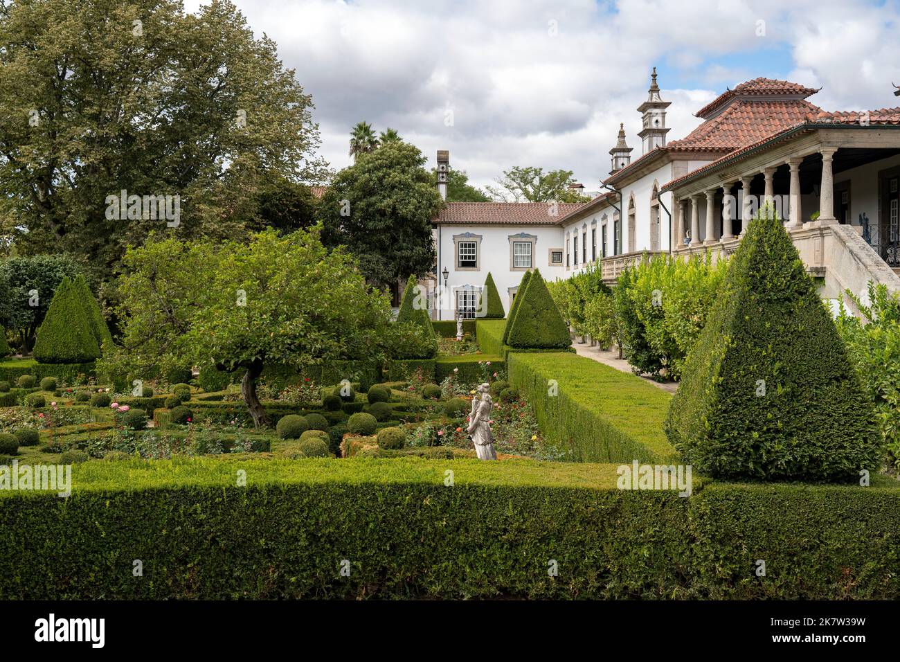 Altes Adelshaus Casa dos Condes de Santar e Magalhães in Santar Vila Jardim, Santar, Portugal, Europa Stockfoto