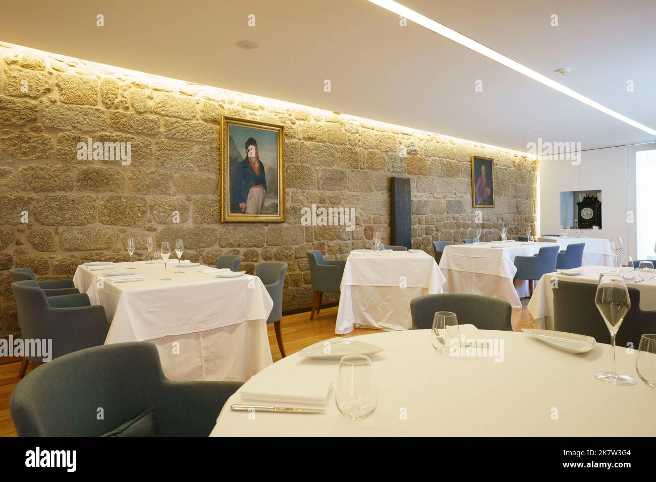 Innenausstattung des Restaurants Paco dos Cunhas de Santar in Santar, Portugal, Europa Stockfoto