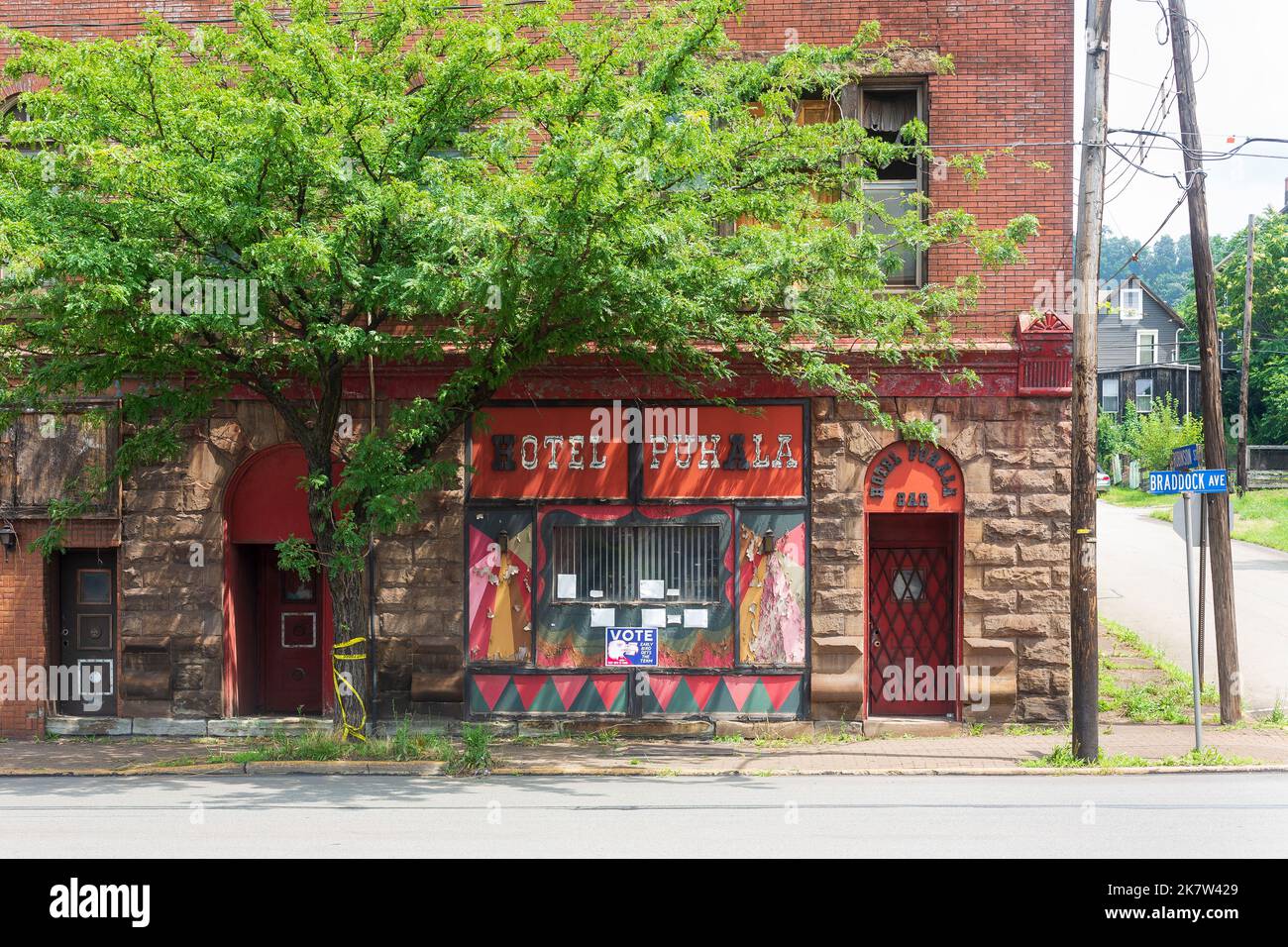 Braddock, Pennsylvania. Eine Stahlwerkstadt in den östlichen Vororten von Pittsburgh im Allegheny County, Stockfoto