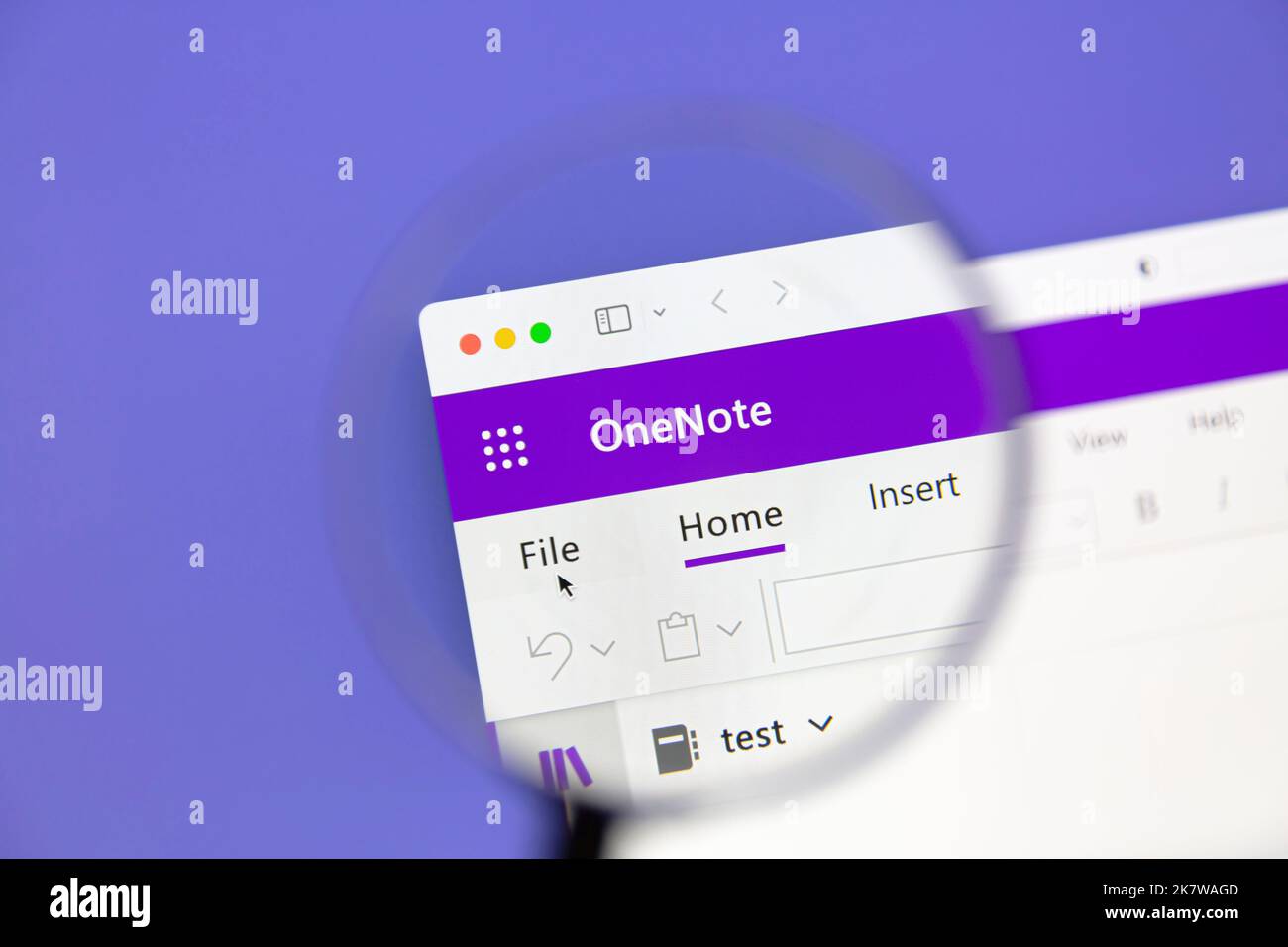 Ostersund, Schweden - 15 2022. August: Microsoft OneNote Nahaufnahme auf einem Computerbildschirm. Microsoft OneNote ist eine multifunktionale App zur Notiz. Stockfoto