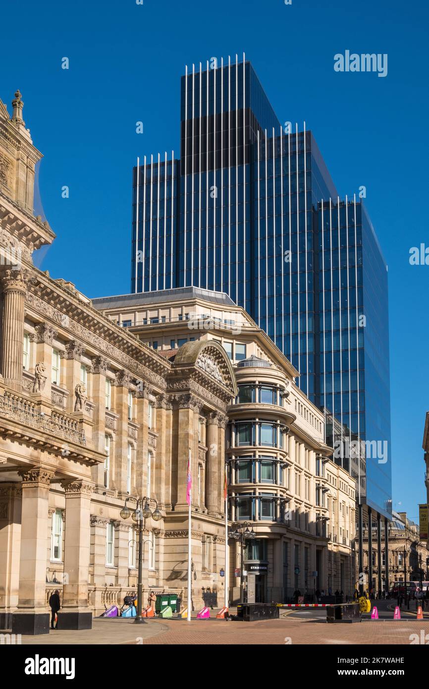 103 Colmore Row neuer Büroblock vom Victoria Square aus gesehen, Birmingham, Großbritannien Stockfoto