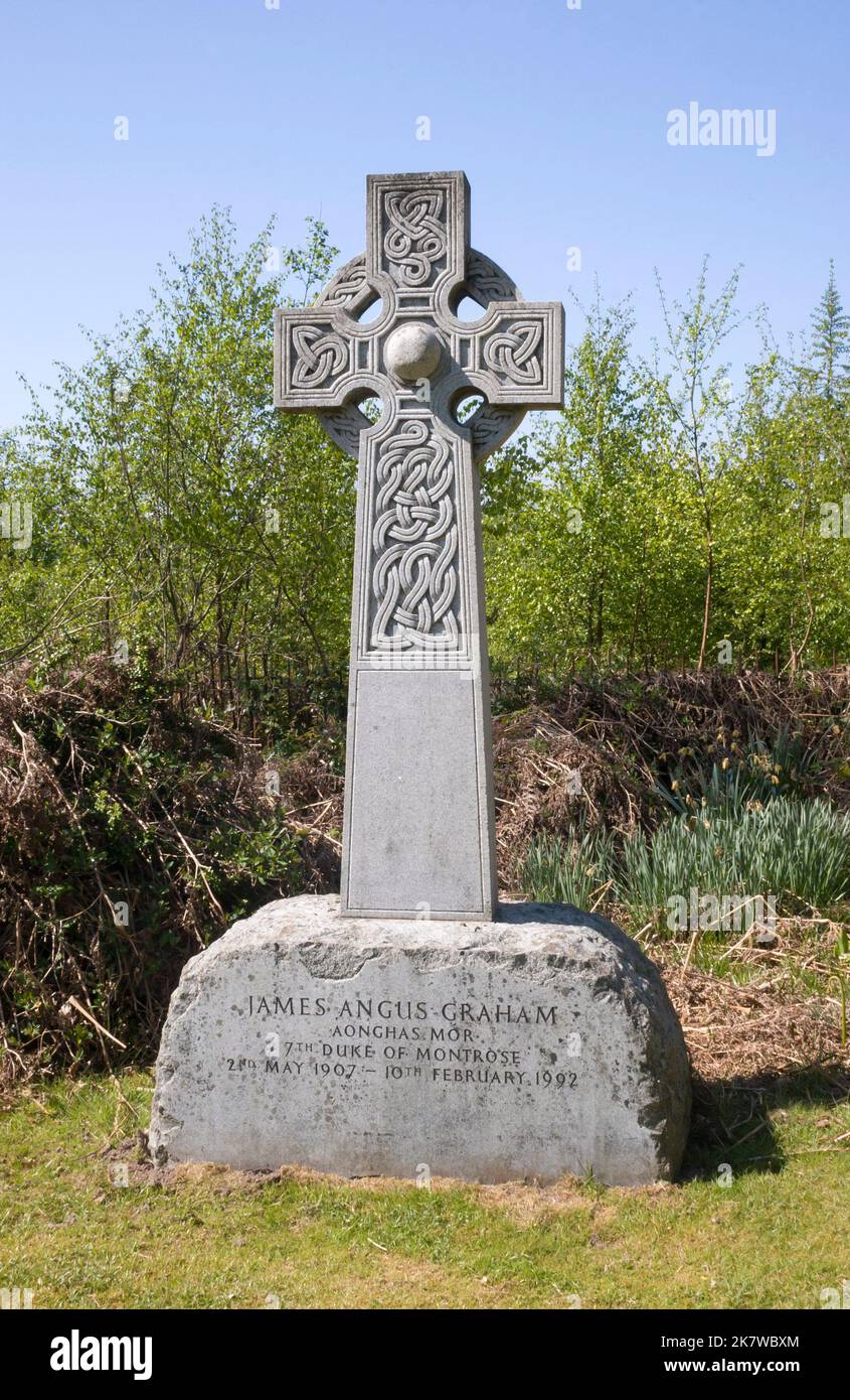 Grab von James Angus Graham (Aonghas Mor), 7. Duke of Montrose, Buchanan Parish Church, Milton of Buchanan, Stirlingshire. Stockfoto