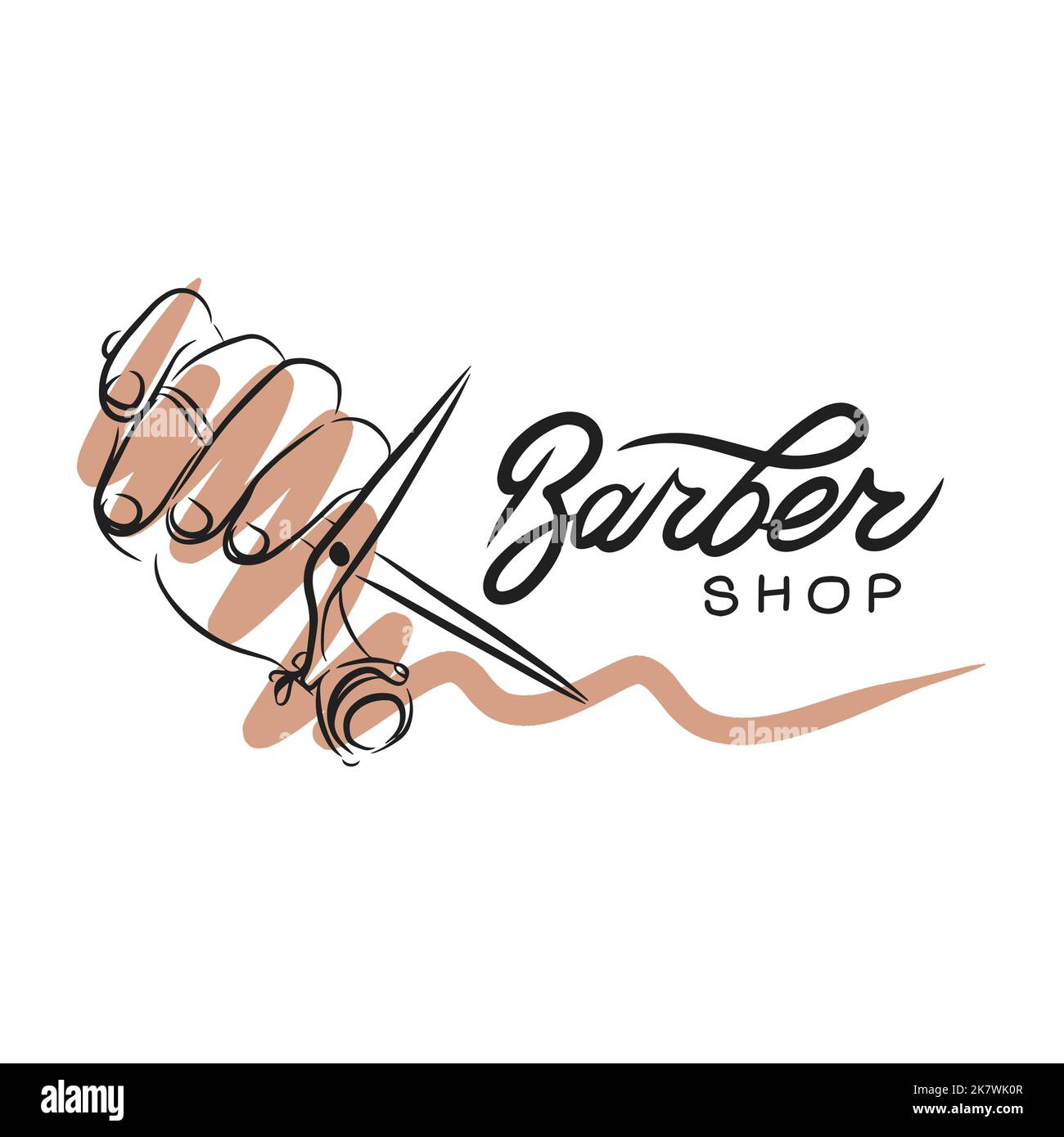 Barbershop, handgeschriebene Zitate, Haarscheren, mans Hand Friseurzubehör Doodle Stock Vektor