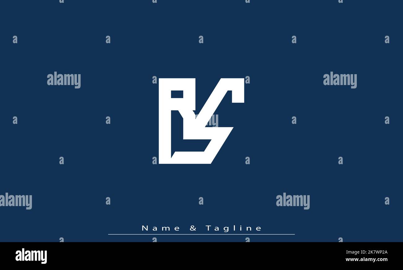 Buchstabenbuchstaben Initialen Monogramm Logo RS , Sr Stock Vektor