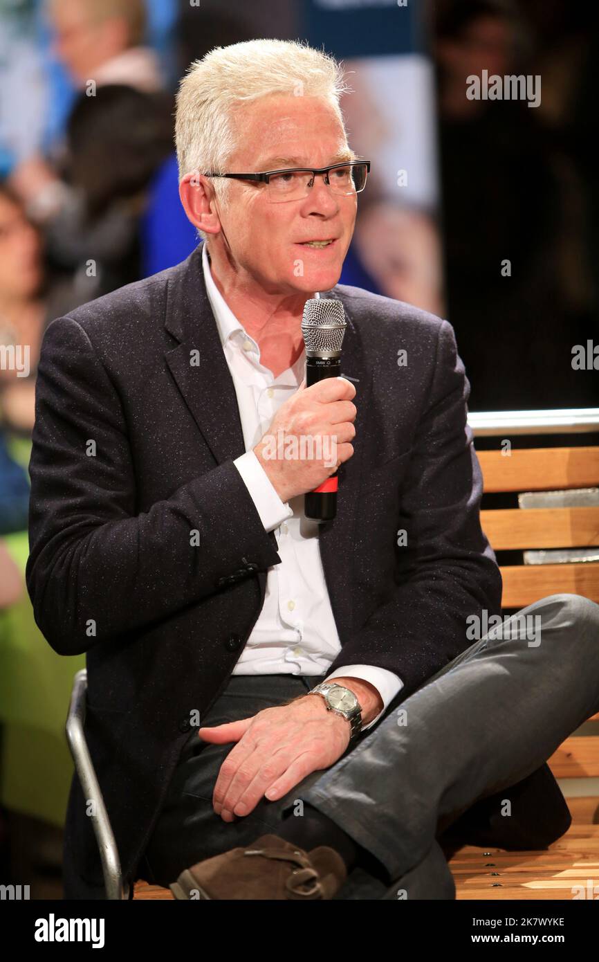 Jean-Marc Peillex, maire de Saint-Gervais-les-Bains. 32ème Festival Mont-Blanc Humor. März 2016. Saint-Gervais-les-Bains. Haute-Savoie. Auvergne-Rhôn Stockfoto