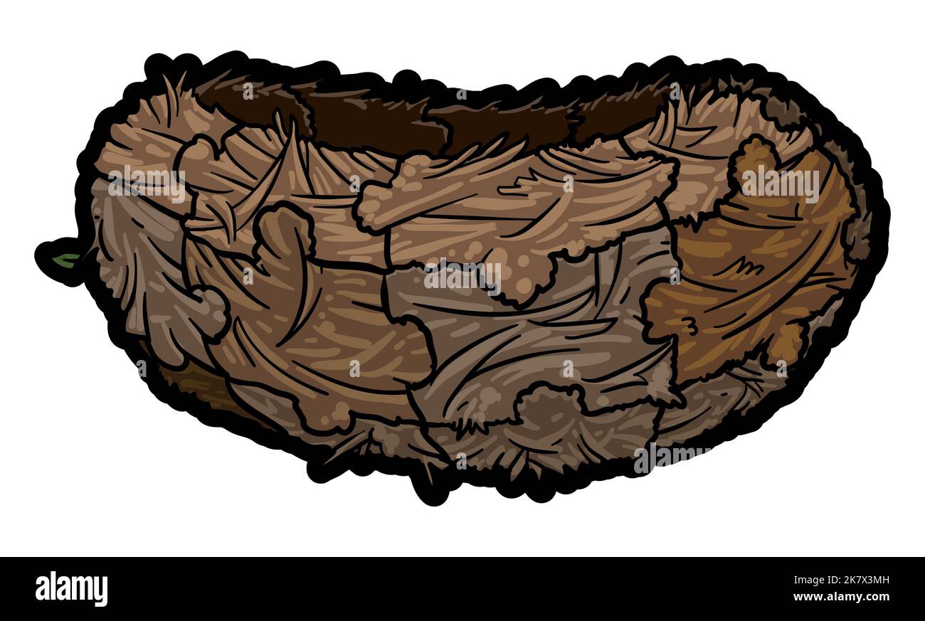 Einsames Vogelnest mit Stöcken und Zweige wie Puzzleteile Effekt gemacht. Stock Vektor