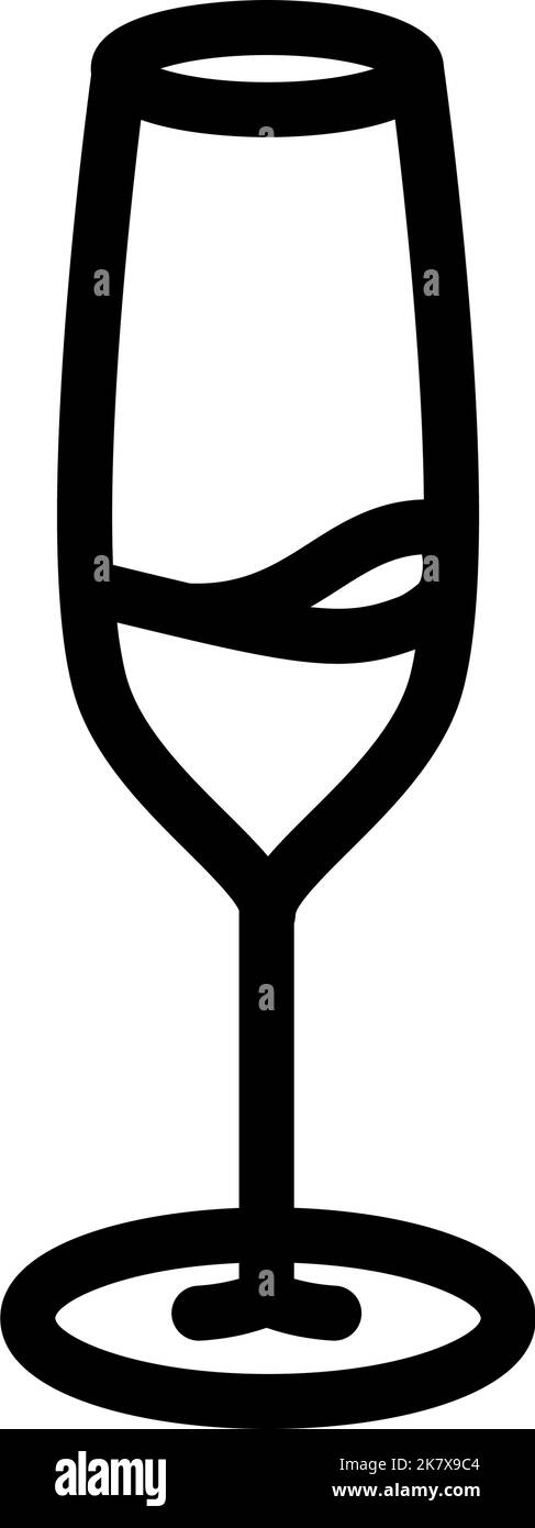 Party Wein Glas Linie Symbol Vektor Illustration Stock Vektor