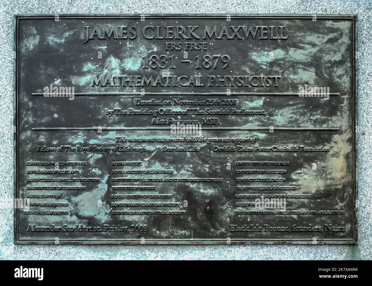 Detail der James Clerk Maxwell Statue, George Street, Edinburgh EH2 2PQ Stockfoto