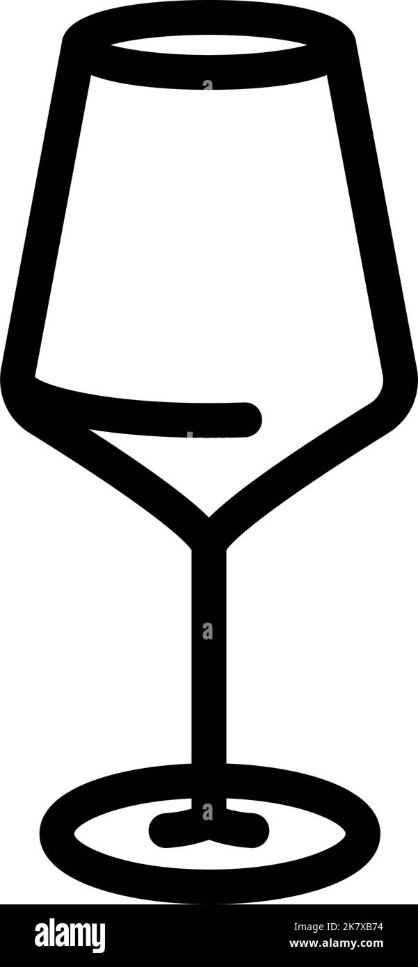 Leere Weinglas Linie Symbol Vektor-Illustration Stock Vektor