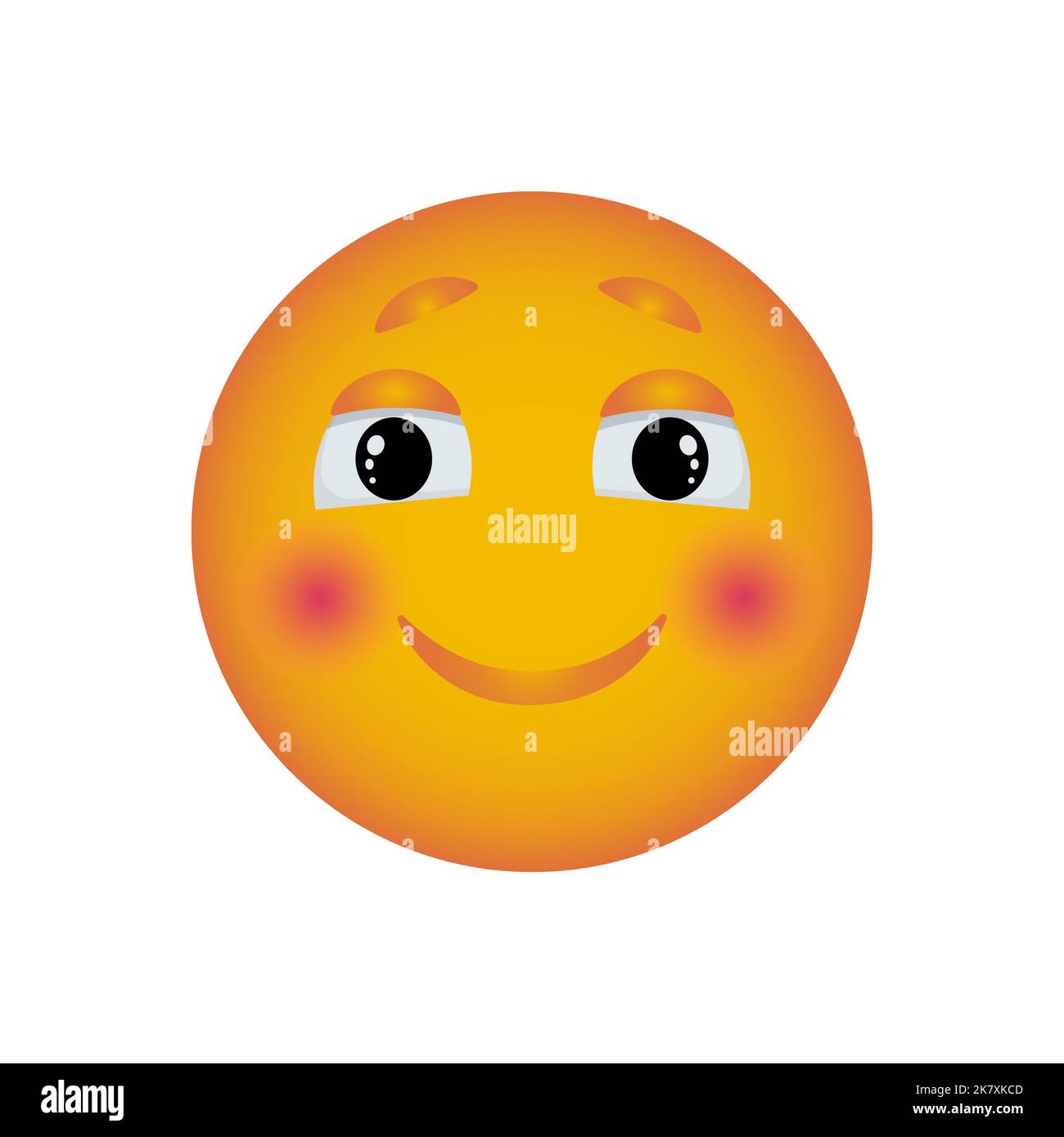Emoticon mit einem niedlichen Lächeln, Emoji Reaktion auf Nachrichten für soziale Netzwerke. Vector Smiley Stock Vektor