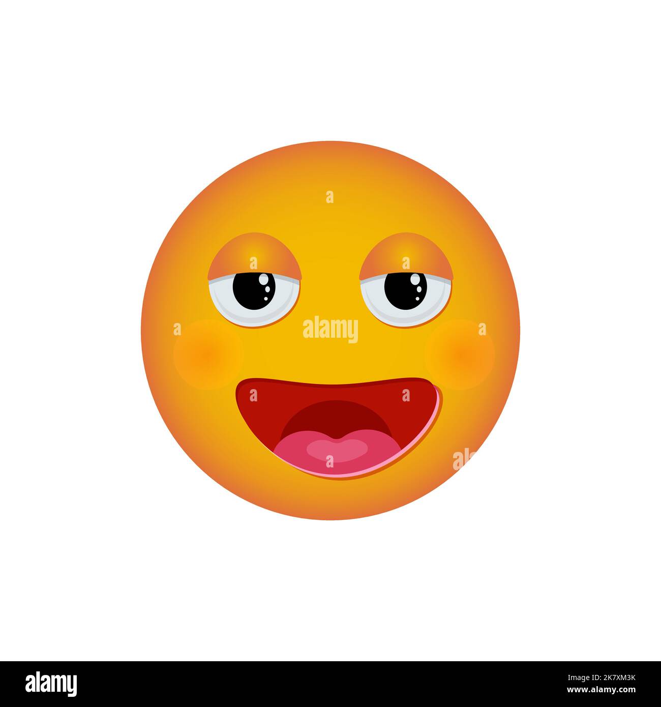 Emoticon mit einem großen Lächeln, Emoji Reaktion auf Nachrichten für soziale Netzwerke. Vector Smiley Stock Vektor