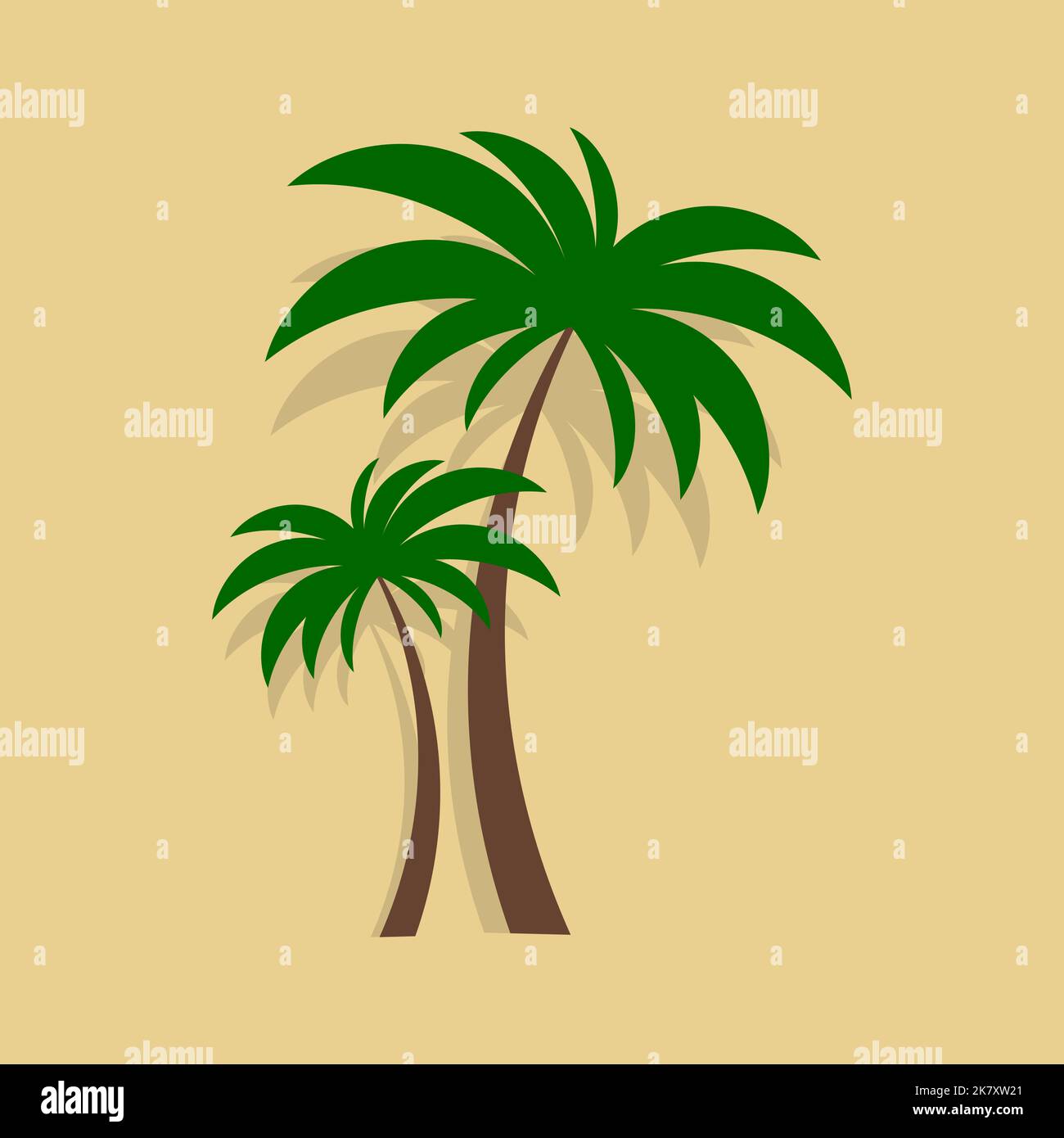 Silhouetten tropische Palmen. Vektorgrafik Stock Vektor