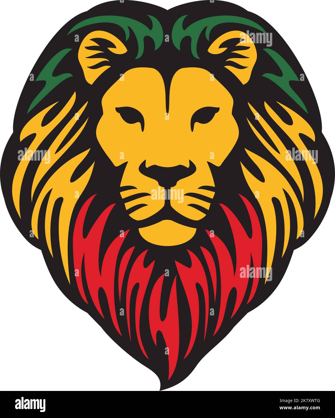 Der Löwe von Judah Head (rastafarian Reggae Symbol). Vektorgrafik. Stock Vektor