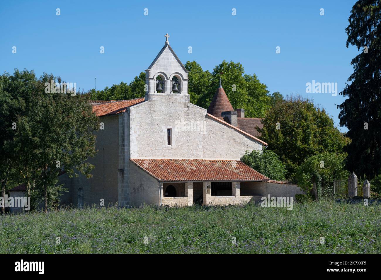 St. Antonius Kirche in Chenon, Charente, Nouvelle-Aquitaine, Frankreich Stockfoto