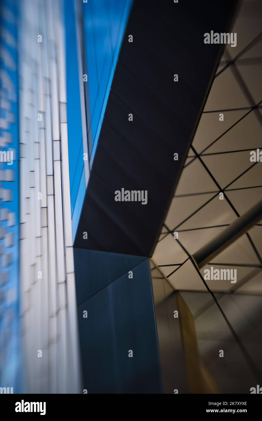 Nahaufnahme eines architektonischen Elements, wodurch ein abstraktes Bild entsteht, das als Hintergrund verwendet werden kann Stockfoto