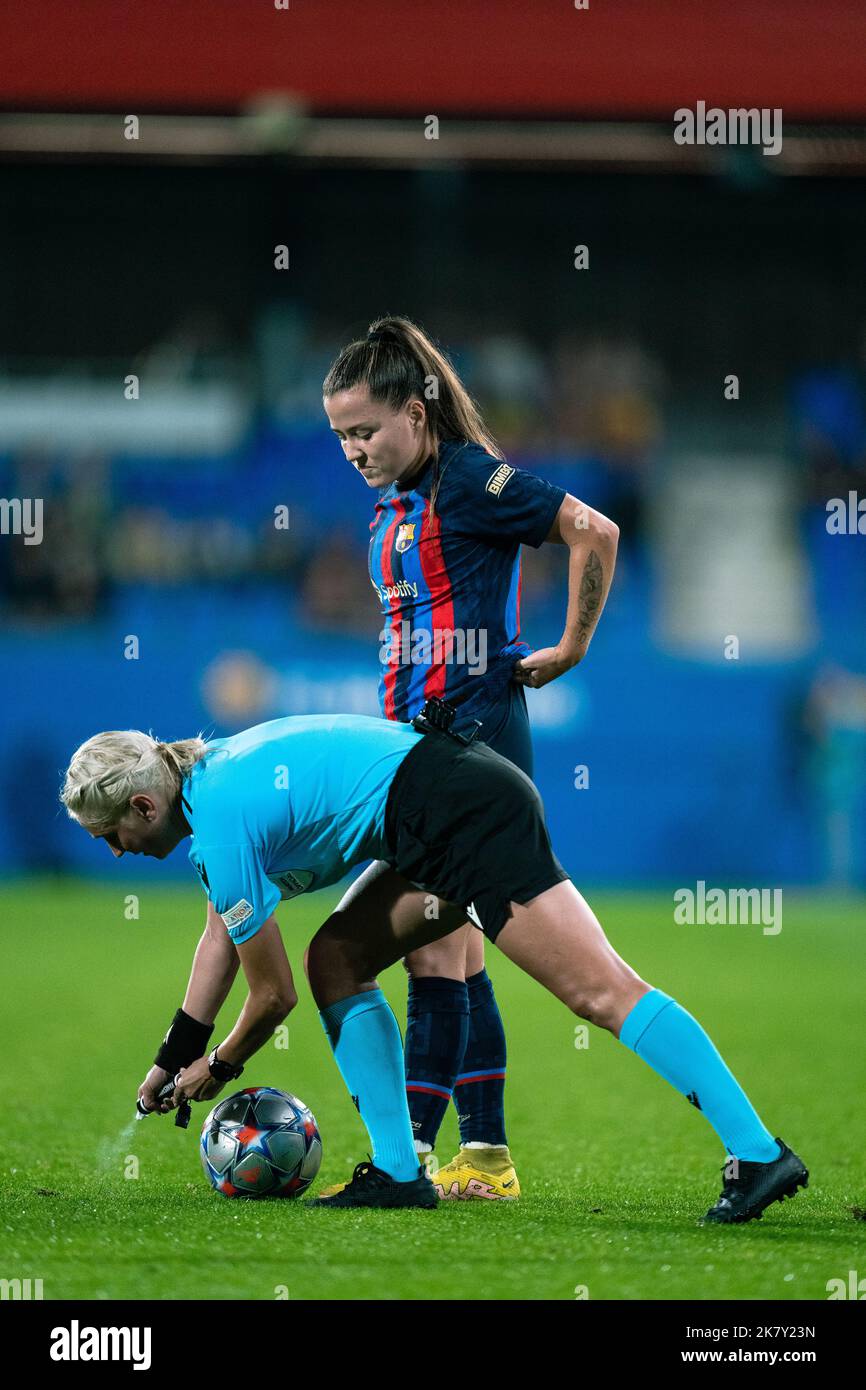 Barcelona, Spanien, 19, Oktober 2022. Spanien-Football-Women's Champions League FC Barcelona gegen SL Benfica Women. Quelle: Joan G/Alamy Live News Stockfoto