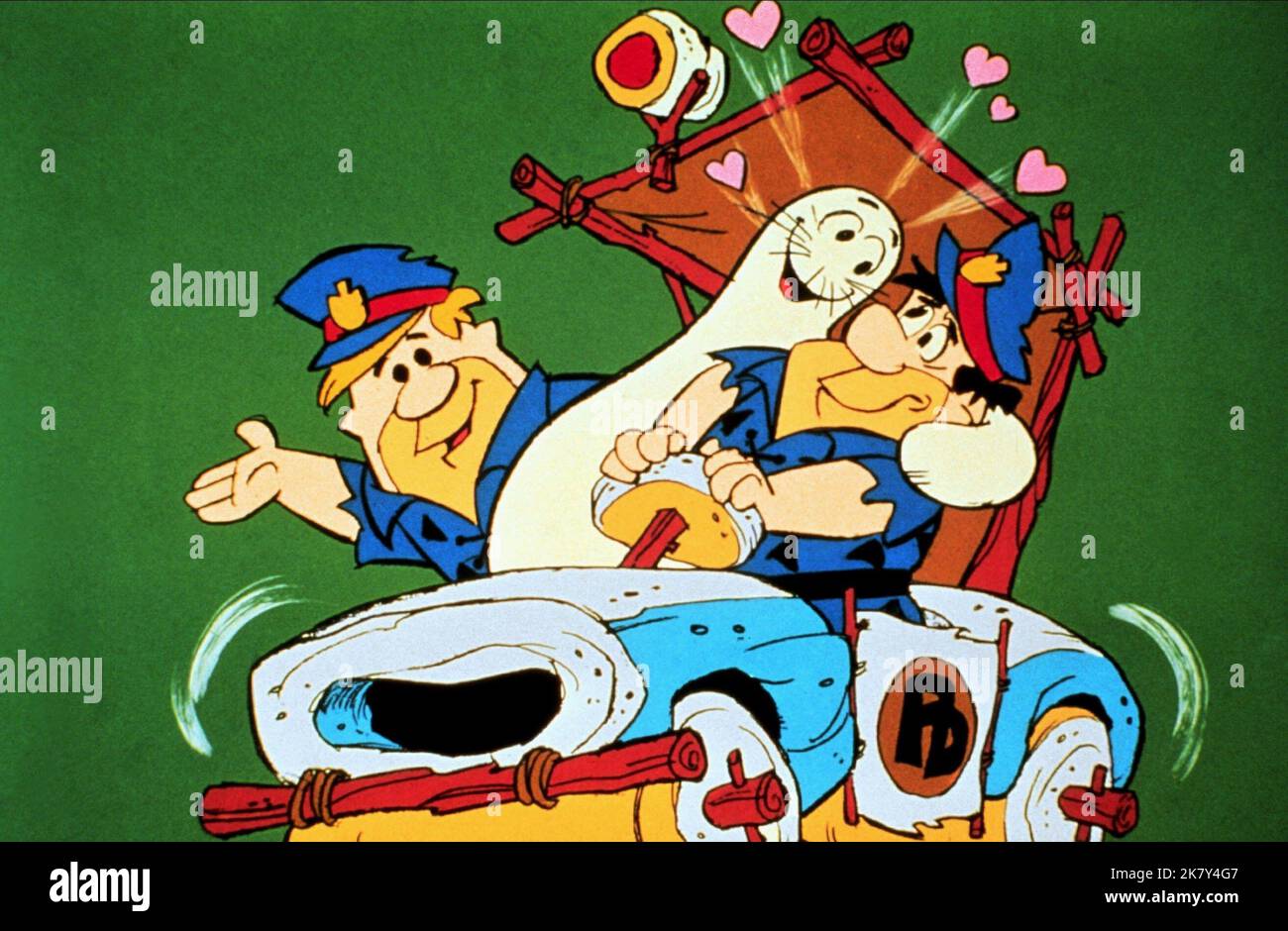Barney Rubble & Fred Flintstone Television: The Flintstones (TV-Serie) Charaktere: Barney Rubble & Fred Flintstone USA 1960-1966, Regie: Joseph Barbera & William Hanna 30. September 1960 **WARNUNG** Dieses Foto ist nur für redaktionelle Verwendung bestimmt und unterliegt dem Copyright von HANNA-BARBERA PRODUKTIONEN und/oder dem von der Film- oder Produktionsfirma beauftragten Fotografen.Es kann nur durch Publikationen im Zusammenhang mit der Bewerbung des oben genannten Films reproduziert werden. Eine obligatorische Gutschrift für HANNA-BARBERA-PRODUKTIONEN ist erforderlich. Der Fotograf sollte auch bei Bekanntwerden des Fotos gutgeschrieben werden. Es kann keine kommerzielle Nutzung erfolgen Stockfoto
