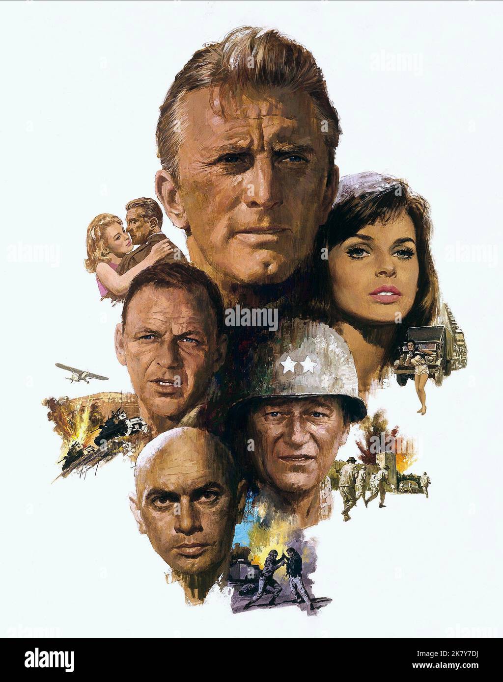 Frank Sinatra, Kirk Douglas, John Wayne, Senta Berger & Yul Brynner Film: Cast A Giant Shadow (USA 1966) Charaktere: Vince Talmadge,Col. David Mickey Marcus, Gen. Mike Randolph,Magda Simon & Asher Gonen / Literaturverfilmung (Nach Dem Buch Von Ted Berkman) Regie: Melville Shavelson 30 March 1966 **WARNUNG** Dieses Foto ist nur für den redaktionellen Gebrauch bestimmt und unterliegt dem Copyright der MIRISCH CORPORATION und/oder des Fotografen, der von der Film- oder Produktionsfirma beauftragt wurde und darf nur durch Publikationen im Zusammenhang mit der Bewerbung des oben genannten Films reproduziert werden. Eine obligatorische Gutschrift an DEN MI Stockfoto