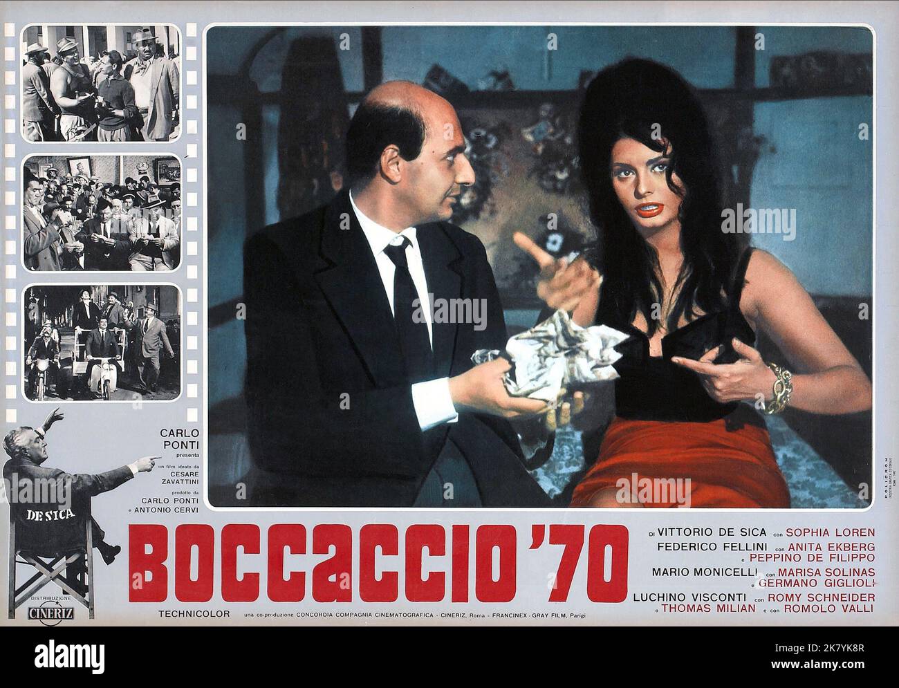 Sophia Loren Poster Film Boccaccio '70 (EPISODEN Film) Charaktere: Zoe (Segment 'La riffa' IT/FR 1962, Regie: De Sica,Fellini, Visconti 22. Februar 1962 **WARNUNG** dieses Foto ist nur für redaktionelle Zwecke bestimmt und unterliegt dem Urheberrecht von BOTSCHAFTSBILDERN und/oder dem Fotografen, der von der Film- oder Produktionsgesellschaft zugewiesen wurde. Eine obligatorische Gutschrift für BILDER DER BOTSCHAFT ist erforderlich. Der Fotograf sollte ebenfalls angerechnet werden, wenn er bekannt ist. Ohne schriftliche Genehmigung der Film Company kann keine kommerzielle Nutzung gewährt werden. Stockfoto