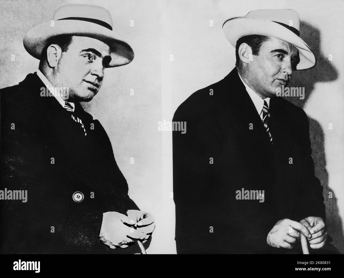 Al Capone & Rod Steiger Film: Al Capone (USA 1959) Charaktere: Al Capone & Al Capone Regie: Richard Wilson, 25. März 1959 **WARNUNG** Dieses Foto ist nur für redaktionelle Zwecke bestimmt und unterliegt dem Copyright von ALLIIERTEN KÜNSTLERN und/oder dem von der Film- oder Produktionsgesellschaft beauftragten Fotografen.Es kann nur von Publikationen im Zusammenhang mit der Bewerbung des oben genannten Films reproduziert werden. Eine obligatorische Gutschrift für ALLIIERTE KÜNSTLER ist erforderlich. Der Fotograf sollte auch bei Bekanntwerden des Fotos gutgeschrieben werden. Ohne schriftliche Genehmigung der Film Company kann keine kommerzielle Nutzung gewährt werden. Stockfoto
