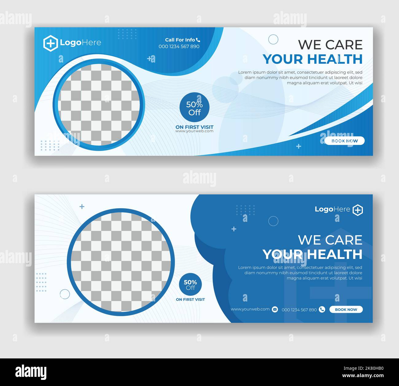 Medizinisches Social-Media-Bannerdesign Stock Vektor