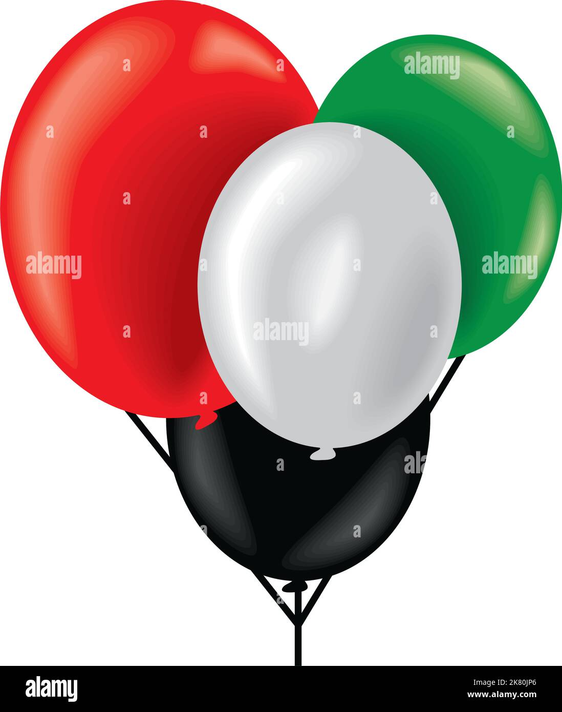 Luftballons mit Flagge der Vereinigten Arabischen Emirate Stock Vektor