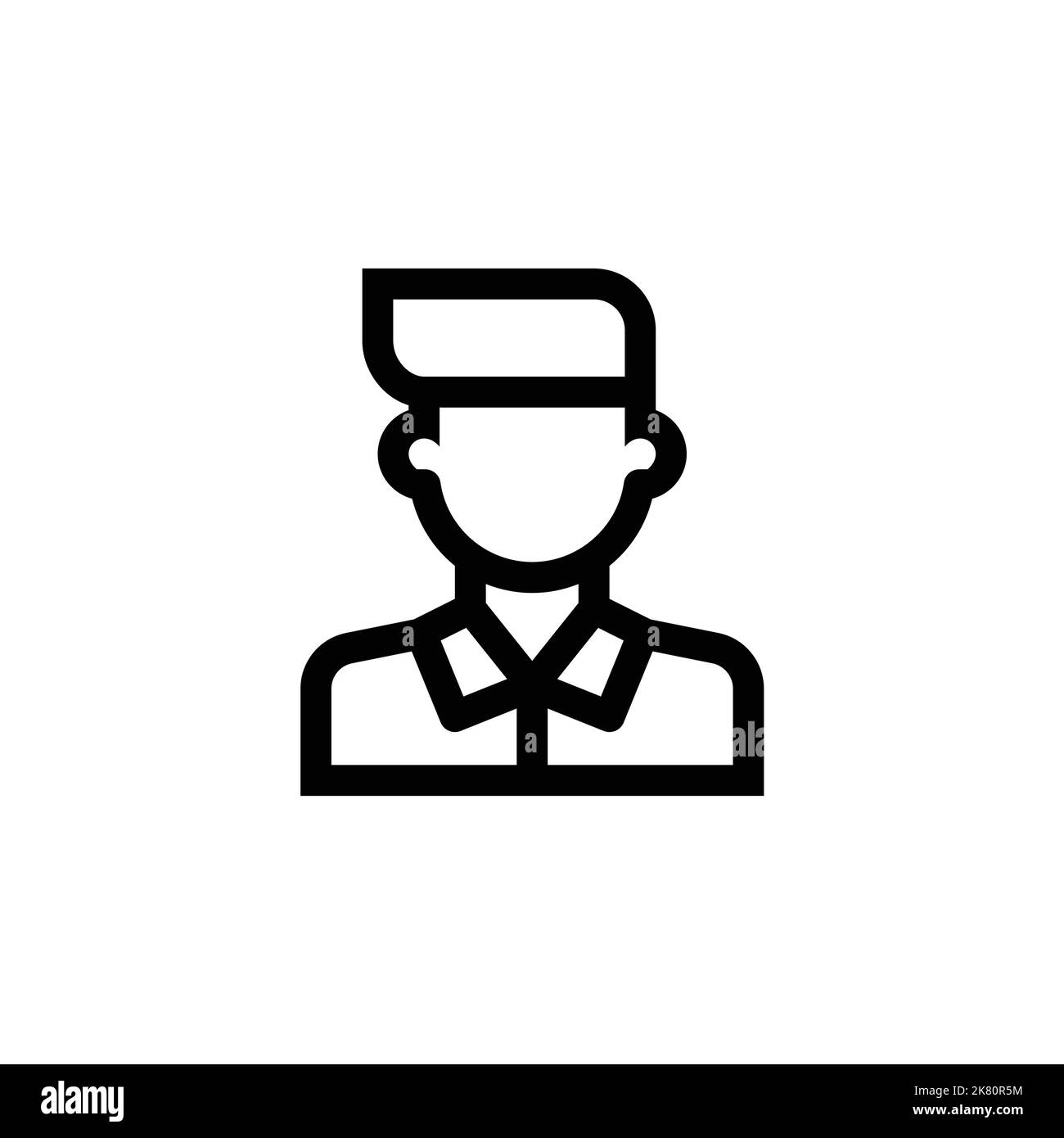 avatar Profil Name flach Symbol, Logo, menschliche Silhoutte in Kontur Form Vektor-Illustration auf weißem isolierten Hintergrund. Stock Vektor