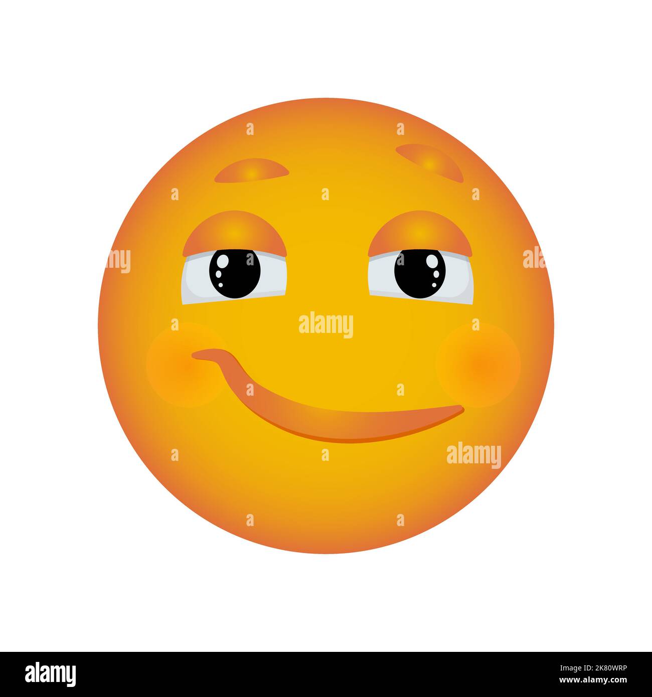 Emoticon mit einem unzufrieden Lächeln, Emoji Reaktion auf Nachrichten für soziale Netzwerke. Vector Smiley Stock Vektor