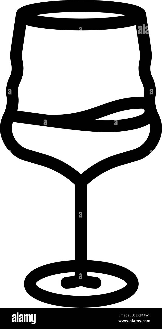merlot Weinglas Linie Symbol Vektor Illustration Stock Vektor