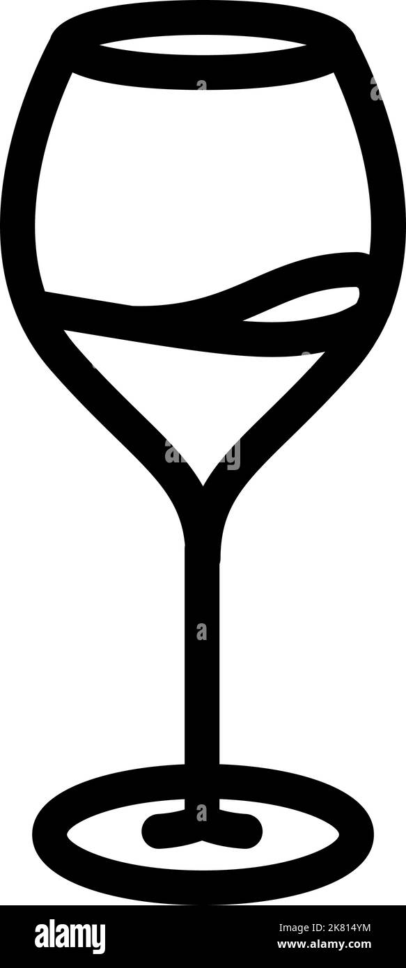 Transparente Weinglas Linie Symbol Vektor Illustration Stock Vektor