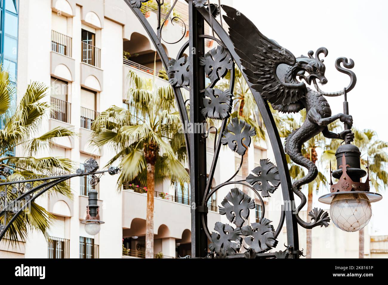 Ceuta traditionelle Architektur in einer spanischen Enklave in Afrika. Ceuta teilt sich eine Grenze mit Marokko. Spanien. Afrika. Stockfoto